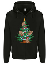 Sloth Christmas Tree Xmas Mens Zip Up Hoodie