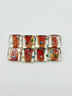 Glass Lampwork Beads Square Jewelry Crafts 8 beads/3oz