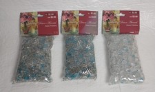 Glass Pebbles Vase Filler Holiday Decor Set of 3 Bags 16 oz. Blue Clear Silver