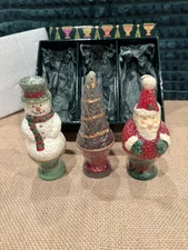 White Barn Candle Co. “Celebrate the Season” Topiary Candle Trio Vintage