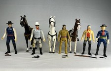 1980 Gabriel Legend of Lone Ranger Set Of 5 Figures, 3 Horses And Weapons