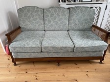 Bergere Suite Three-Piece Sofa Set with Cane-Backed Chairs and Armchairs