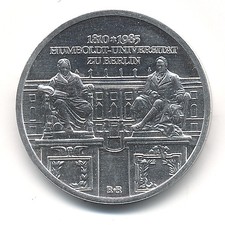 10 Mark DDR M&uuml;nze 1985 Humbold Universit&auml;t zu Berlin Silber, pr&auml;gefrisch