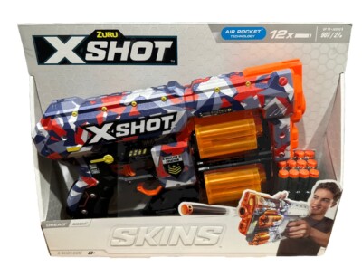Zuru X-Shot SKINS Dread Boom Foam Dart Blaster 12 Rounds Up Ages 8+