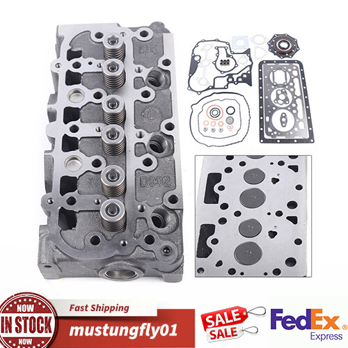 New For Kubota D902 RTV900 Complete Cylinder Head with Valves & Full Gasket Kit