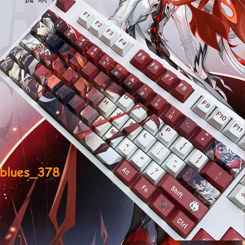 Genshin Impact Arlecchino Keycaps 134 Keys Button PBT Cherry MX For Keyboards - Image 4 of 4