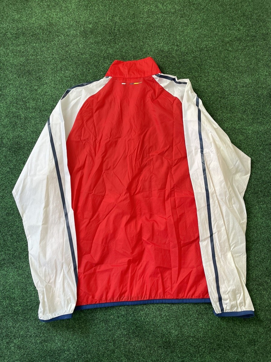 Puma Arsenal Fly Emirates Soccer Red Full Zip Windbreaker Mens