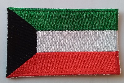 KUWAIT FLAGGE AUFNÄHER besticktes Abzeichen 3,8x6 cm Dawlat al-Kuwayt