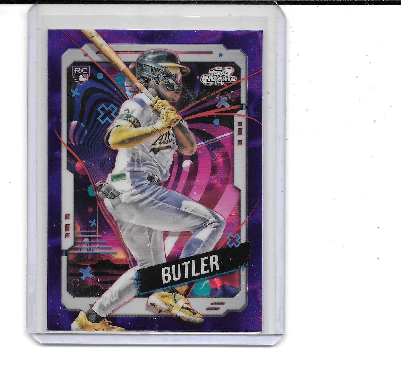 2024 TOPPS COSMIC CHROME LAWRENCE BUTLER RC PURPLE REFRACTOR # 128/150 A'S