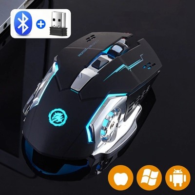 Bluetooth Mouse Gaming Computer Rechargeable Wireless Mouse USB Mechanical