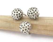 Golf Balls Ring, Adjustable Ring , Antique Silver Plated Brass 8US 5204