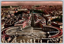 Rome Italy Panorama della Cupola Piazza San Pietro Postcard Stamped