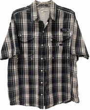 Columbia Men  s PFG short sleeve Blue Plaid size medium