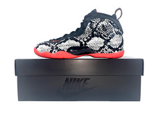 Nike Foamposite One Black White Red 644791-104 Size 5.5Y / Women Size 7