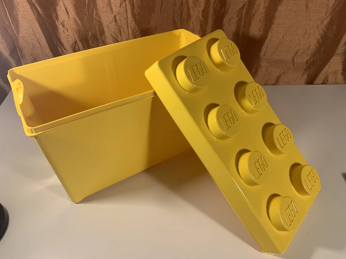 Large LEGO Storage Brick Case 8 Stud Yellow Container Plastic Bin