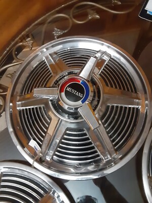 1965 Ford Mustang Four Hubcaps Center Caps Three Bar Spinners | 14