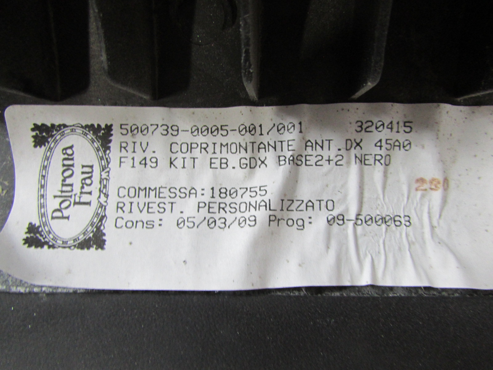 Ferrari California, RH, RIght Interior A-Pillar Trim, Used, P/N 80581100