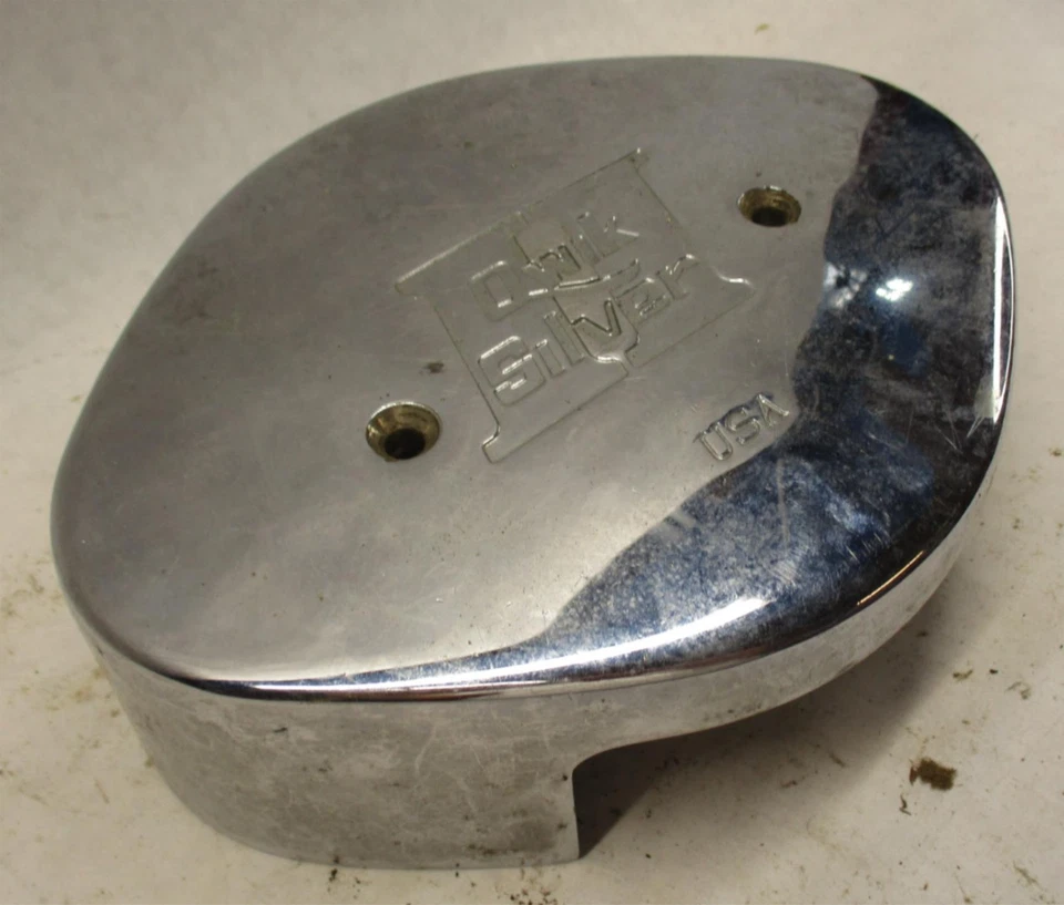 Cubierta de filtro de aire de carburador Harley Edelbrock Qwik Silver II Max-Flo cromada Foto 2 de 4