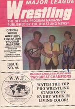 AM447  Bruno Sammartino Bob Backlund signed Vintage  WWF Wrestling Program w/COA
