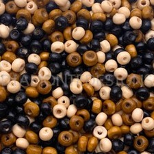 4mm Wooden Rondelle Mix Seed Bead Style Spacer Jewellery Beads Craft Beading UK