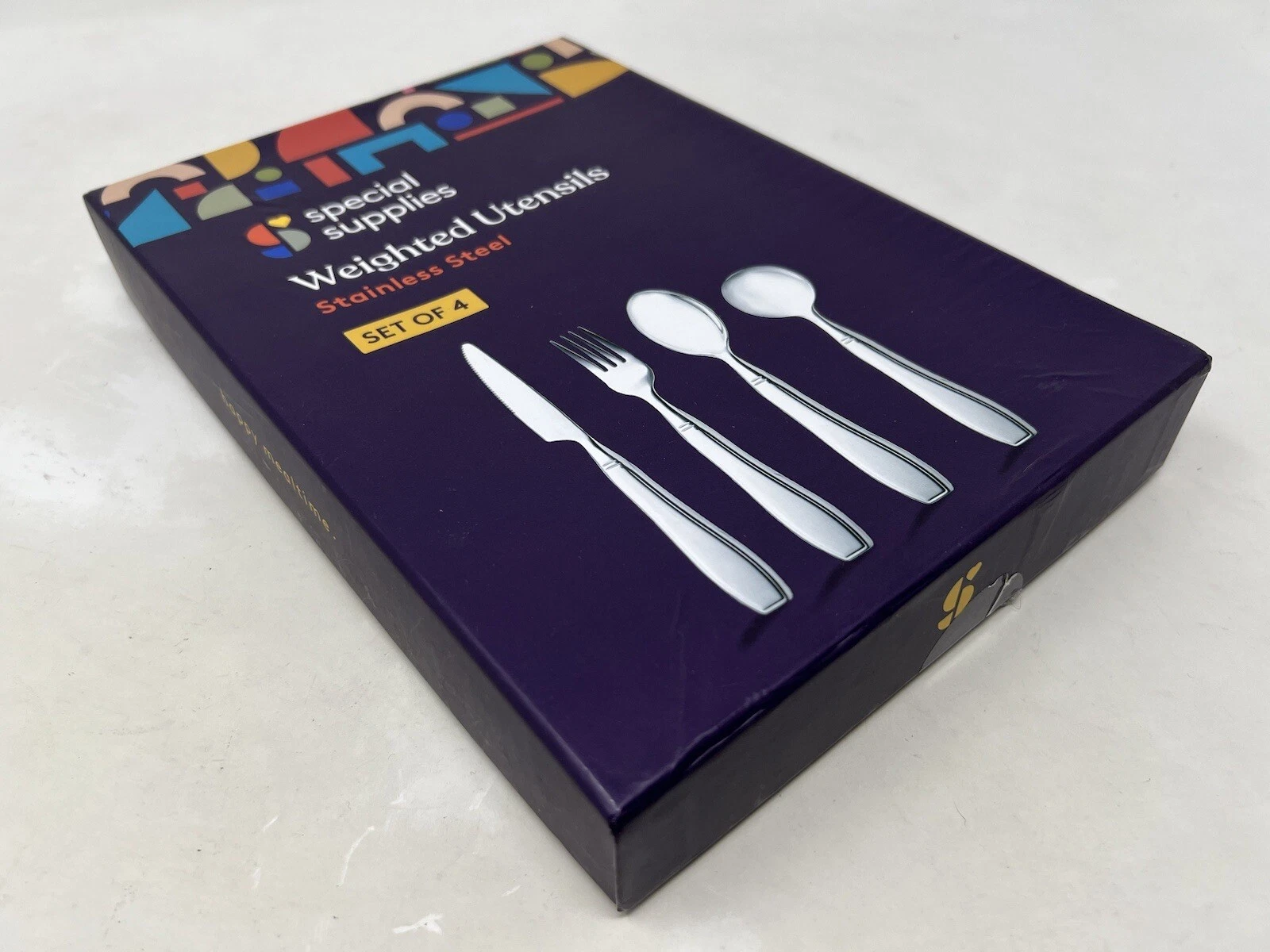 Weighted, Adaptive Utensils 4 pc set, Stainless Steel (Special Supplies)