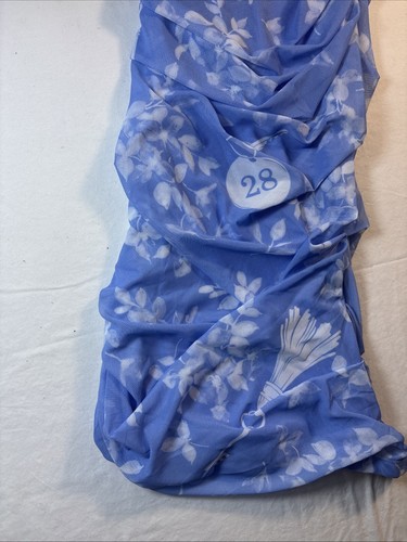 Moschino Jeans Dress Womens Size 2 Blue Floral One Shoulder Stretch $570 - Picture 3 of 5