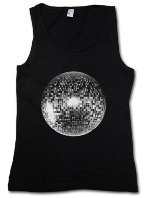 DISCO LIGHT I TANK TOP Retro Oldies Nerd Techno Club Mirror Ball Star