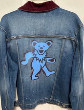 Denim Jacket With Corduroy Collar - Jordache Vintage W/ Dancing Bear Dead Size L