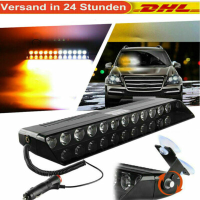 12 LED Windschutzscheibe Blitzlicht Blinklicht Dash Warnblinklicht Emergency DHL