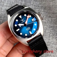 Tandorio 36mm Miyota 8215 Diving Mens Mechanical Watch 200M Waterproof Blue Dial