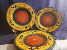 Corsica La Province Handpainted & Handcrafted 11 1/4in. Dinner Plates Set of 3