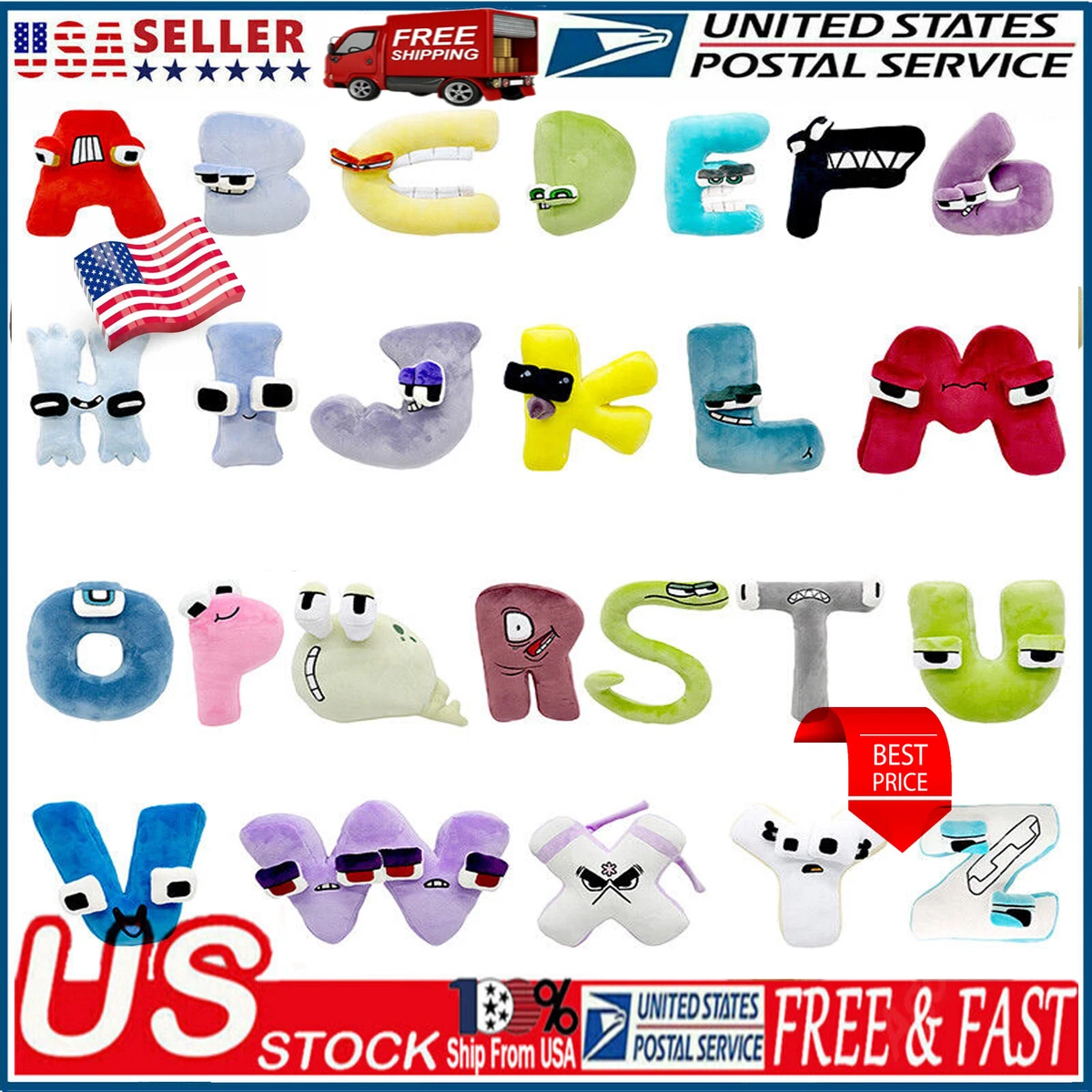 A set 26PCS Alphabet Lore But are Plush Toys Stuffed Animal Plushie Doll  Toys Gift for Kids Children Christmas Gift Toys