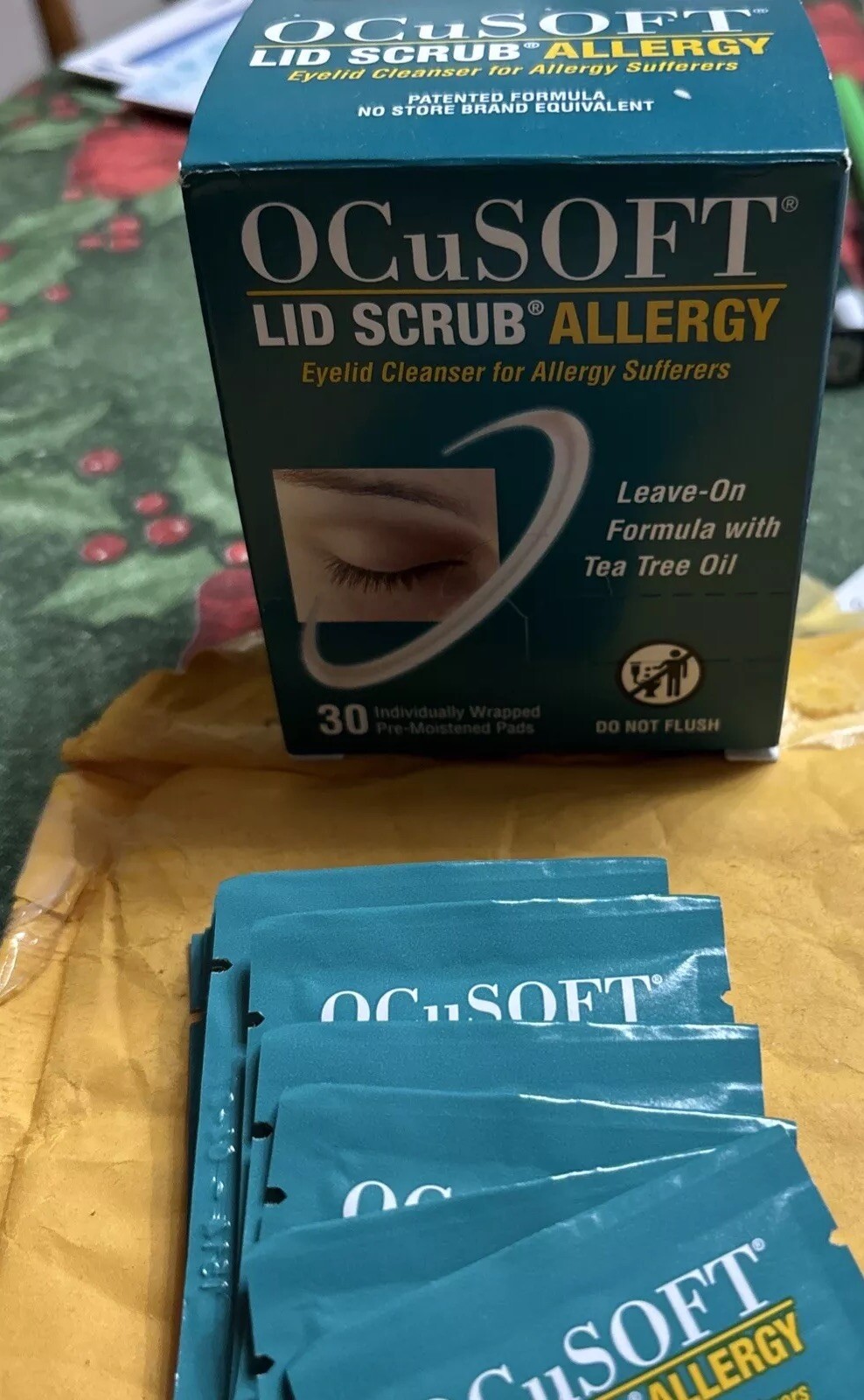 Ocusoft Lid Scrub Allergy Eyelid Cleanser Open Box 12 Pads Exp 2027
