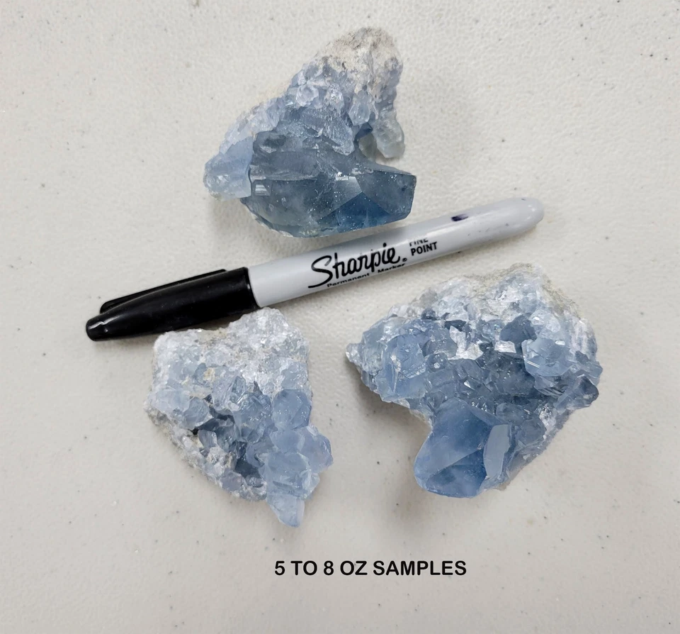 Raw Celestite Clusters Blue Healing Crystals Celestine Geodes from Madagascar - Image 4 of 4