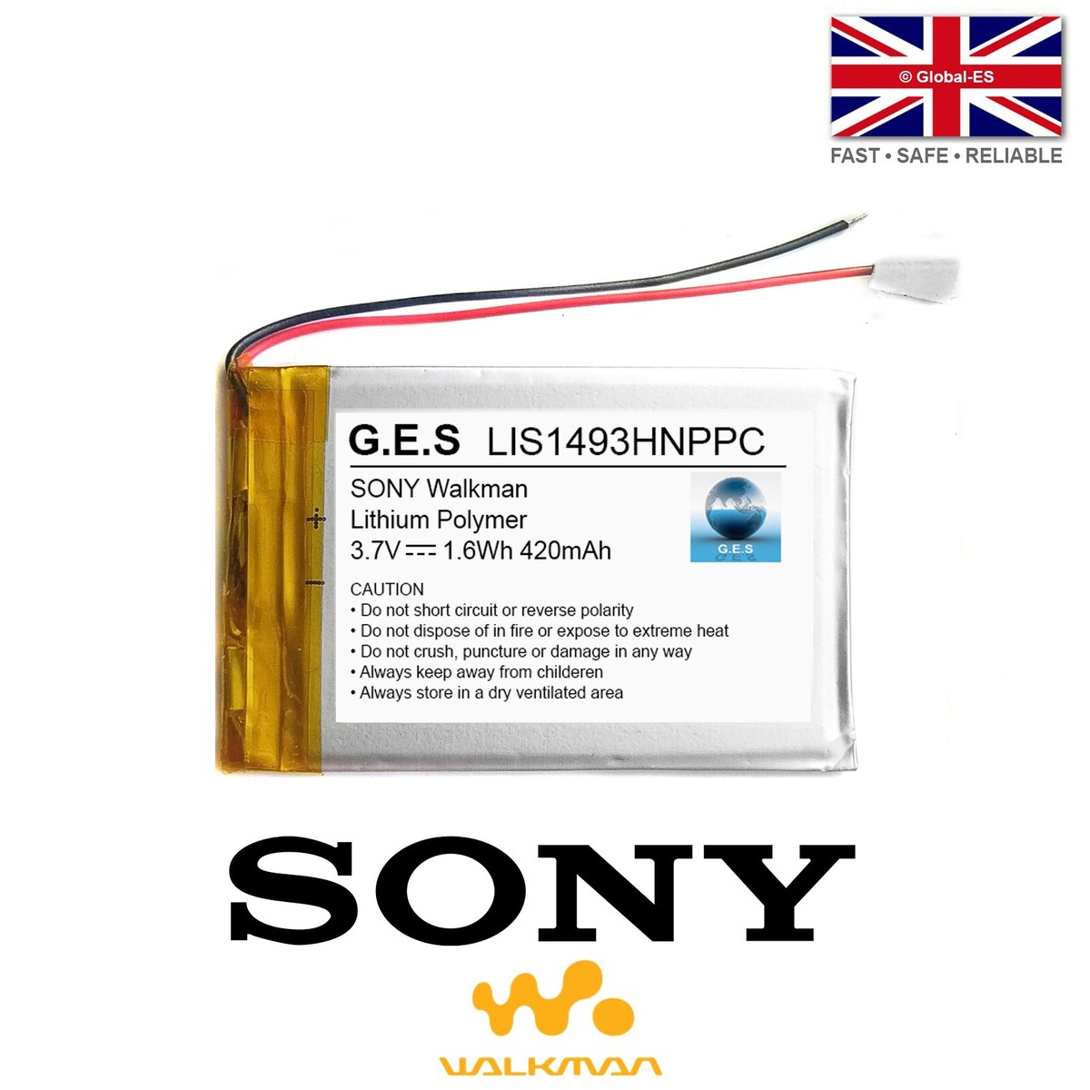 Sony Walkman NWZ E435 E473 E475 MP3 Battery - 420mAh LIS1493HNPPC