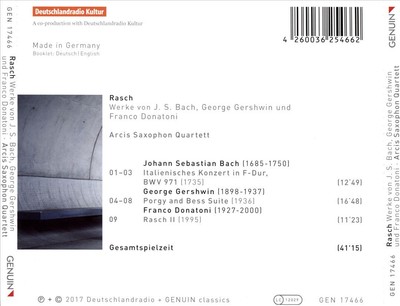 RASCH: WERKE VON J.S. BACH, GEORGE GERSHWIN UND FRANCO DONATONI NEW CD