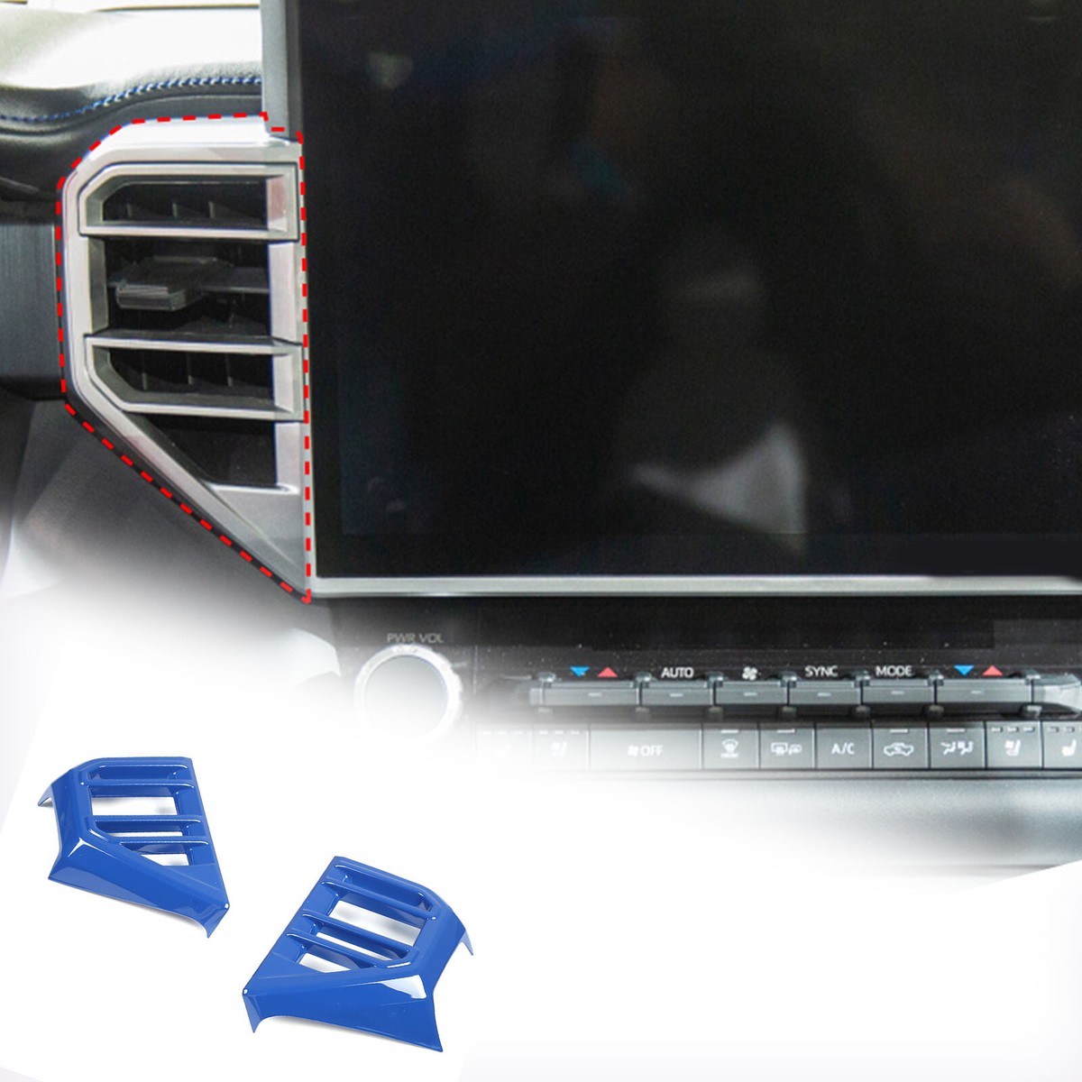 ABS Blue Center Dashboard Air Vent Outlet Cover For Toyota Tundra 