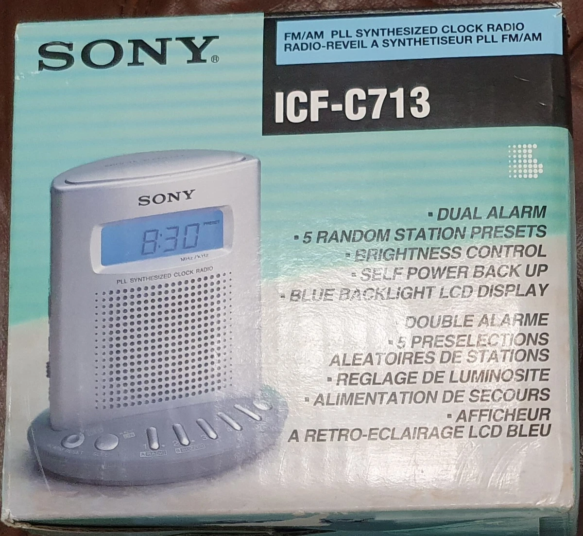 SONY ICF-C713 - Dream Machine / Rádio Despertador, vintage - COMPLETO