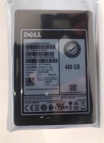 DELL MZ7KM480HMHQ0D3 MZ-7KM480B SM863a 02RGGR SATA 6 Gbps 480GB SSD - Picture 1 of 1