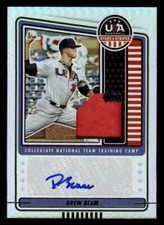 2023 Panini USA Baseball Collegiate National Team Auto Relic Holo Drew Beam /20