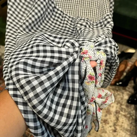 Vintage Patchwork squared neckline with shoulder … - image 5