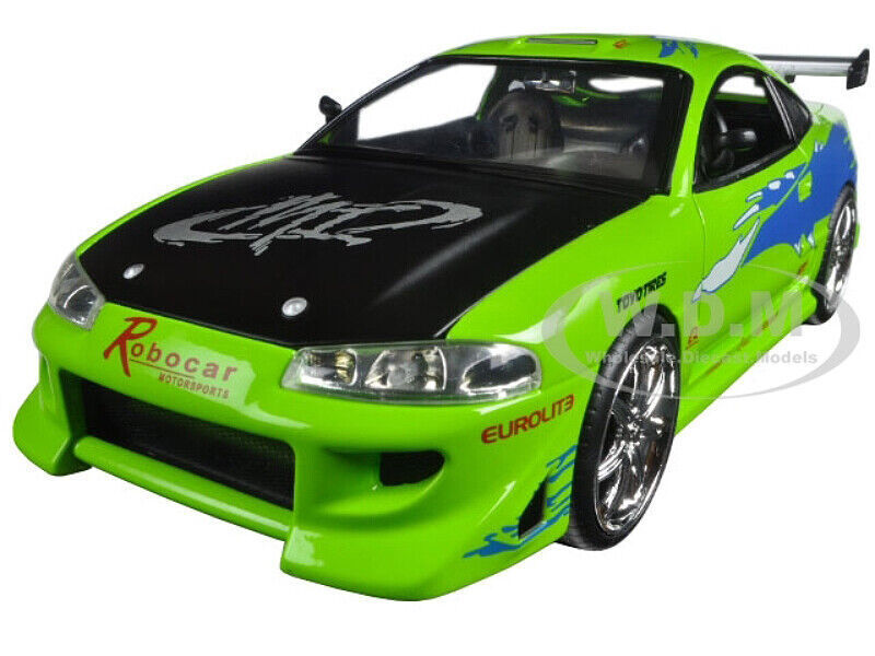 BRIAN'S MITSUBISHI ECLIPSE GREEN THE FAST & THE FURIOUS 1/24 BRIAN'S MITSUBISHI ECLIPSE GREEN THE FAST & THE FURIOUS 1/24