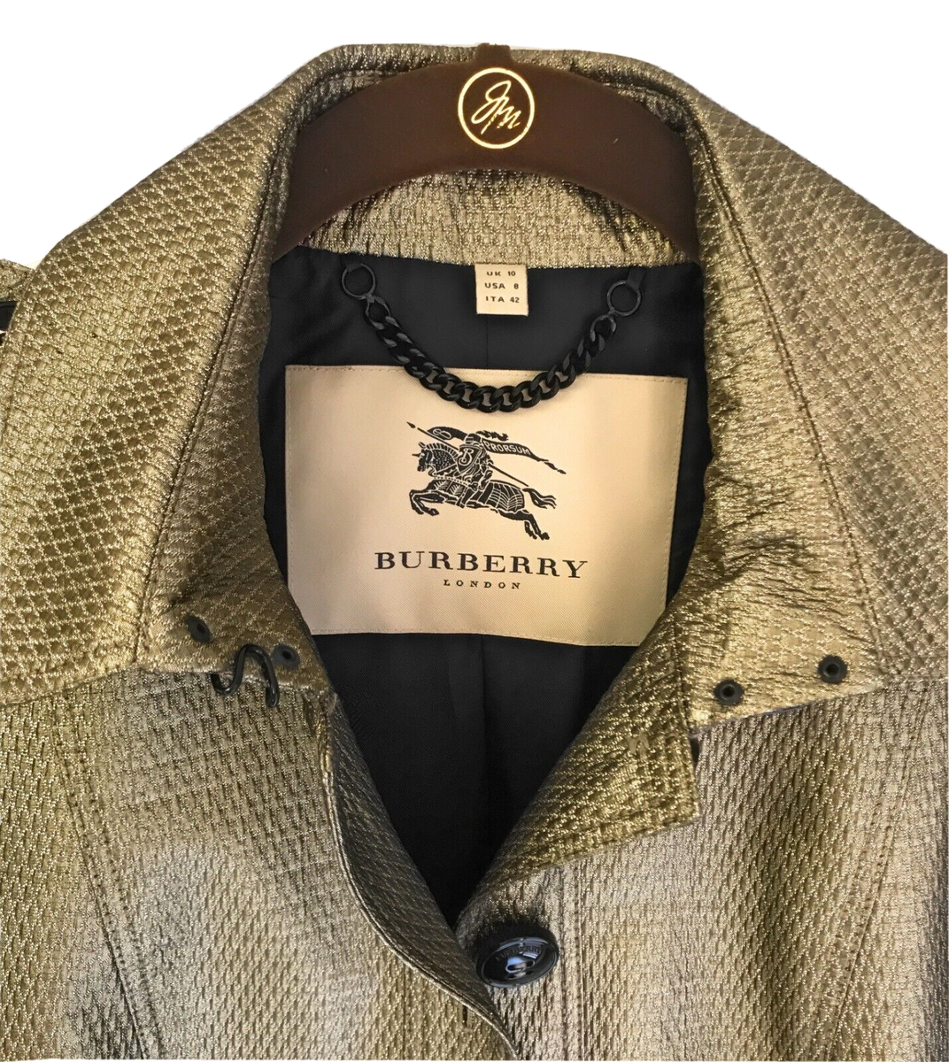 Burberry London Women's Olive Green Metallic Trench Coat Burberry London Women's Olive Green Metallic Trench Coat