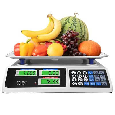88Lb/40Kg Price Computing Scale, Digital Price Computing Scale with Stainless St