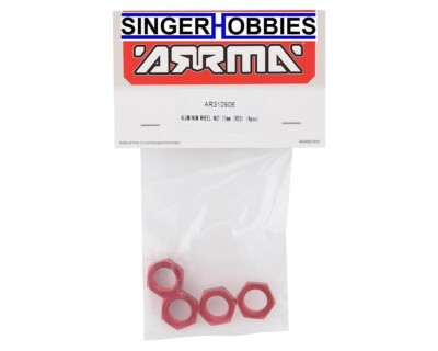 ARRMA ARA310906 17mm Aluminum Wheel Nut (Red) (4) TYPHON 4X4 BRUSHED HH