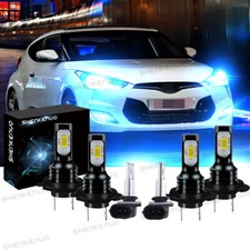 For 2012- 2017 Hyundai Veloster 8000k LED Headlight High Low Fog Light Bulbs Kit