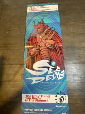 1997 SEA DEVILS Dealer Advertisement Promo Poster 11'' x 34'' DC Comics 8023H