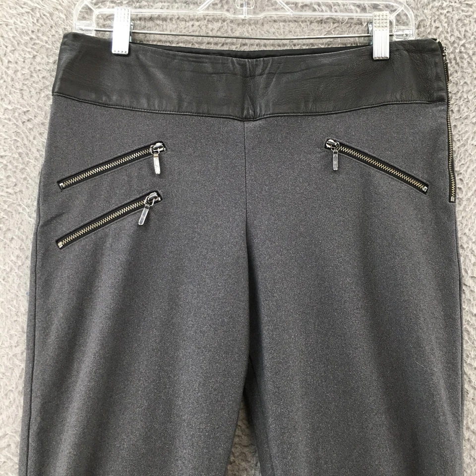 Nicole Miller Jegging Pants Womens 8 (Actual 32x29) Gray Side Zip Pull On Casual - Image 2 of 4