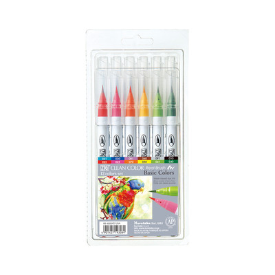 ZIG Clean Colour Real Brush Pen 12 Colour Set A