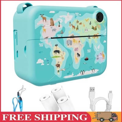 Digital Children Camera Instant Print Photo with 3 Rolls Print Paper (Blue)